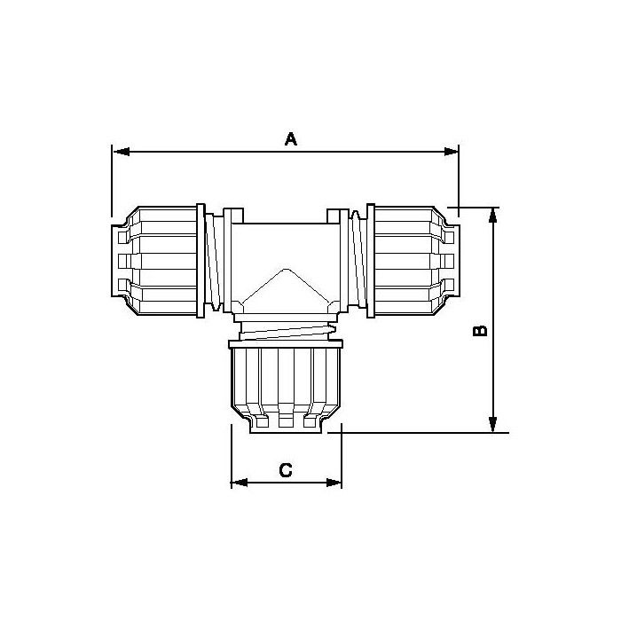 Trójnik fi 32 mm polimerowy