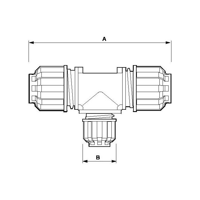 Trójnik redukcyjny fi 25 x 20 x 25 mm GW