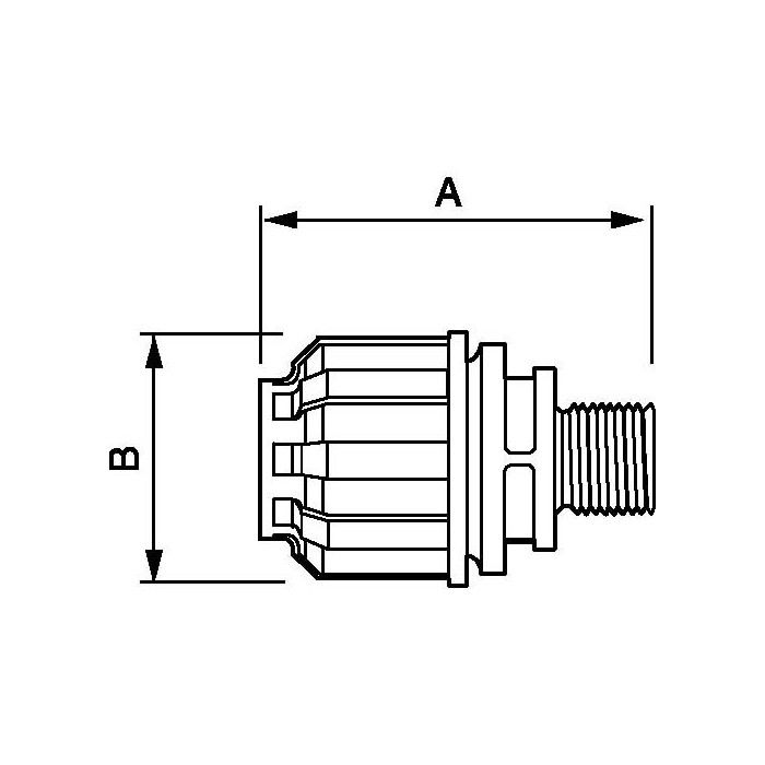 Coupling 40 mm x 1" male