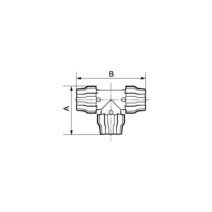 Trójnik fi 32 mm z GW aluminiowy