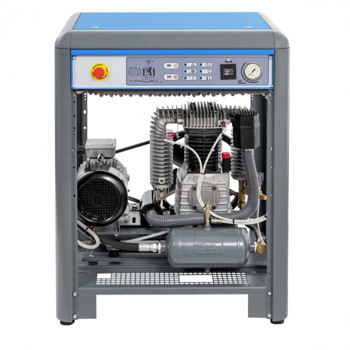 Cichy kompresor dwutłokowy APZ 600+ 11 bar 5.5 KM/4 kW 400V 555 l/min 3 l - połączenie gwiazda-trójkąt