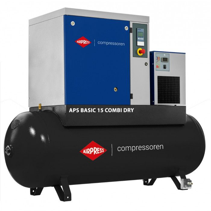 Kompresor śrubowy APS 15 Basic Combi Dry 10 bar 15 KM/11 kW 1416 l/min 500 l