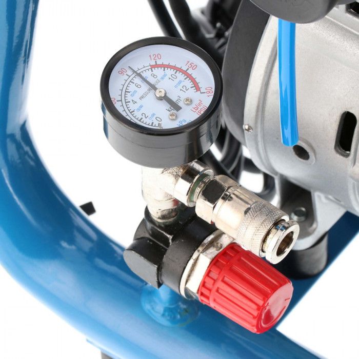 Mały kompresor bezolejowy dwutłokowy LMO 4-170 10 bar 1.5 KM/1.1 kW 90 l/min 4 l cichy