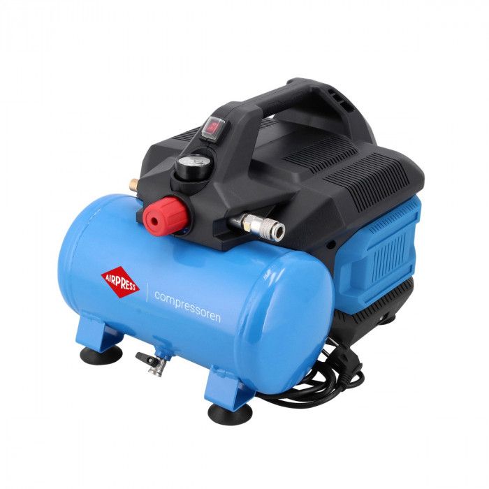 Mały kompresor bezolejowy dwutłokowy LMO 6-126 8 bar 1 KM/0.75 kW 88 l/min 6 l cichy 
