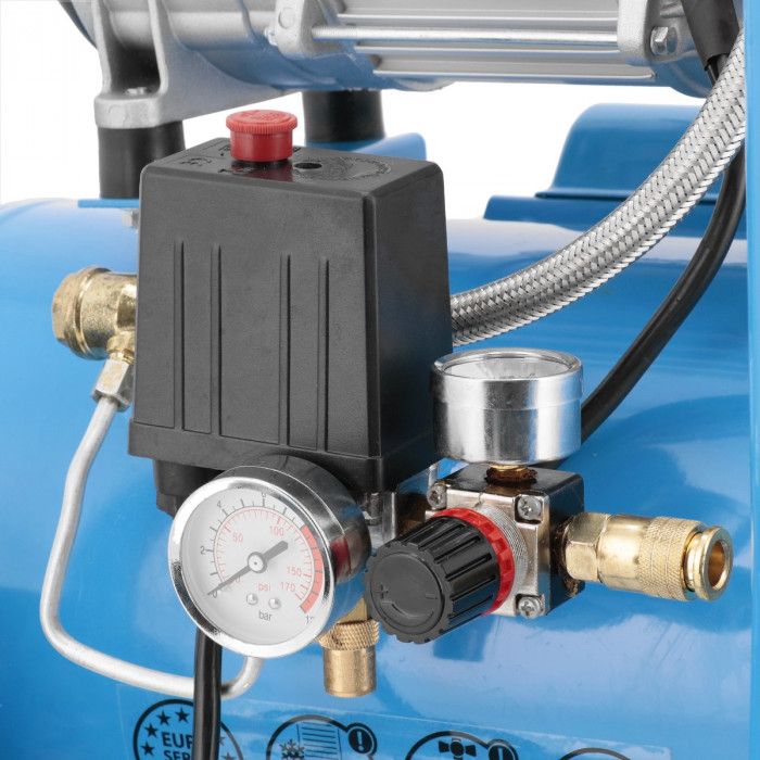 Cichy kompresor bezolejowy dwutłokowy LMO 25-250 8 bar 2 KM/1.5 kW 150 l/min 24 l