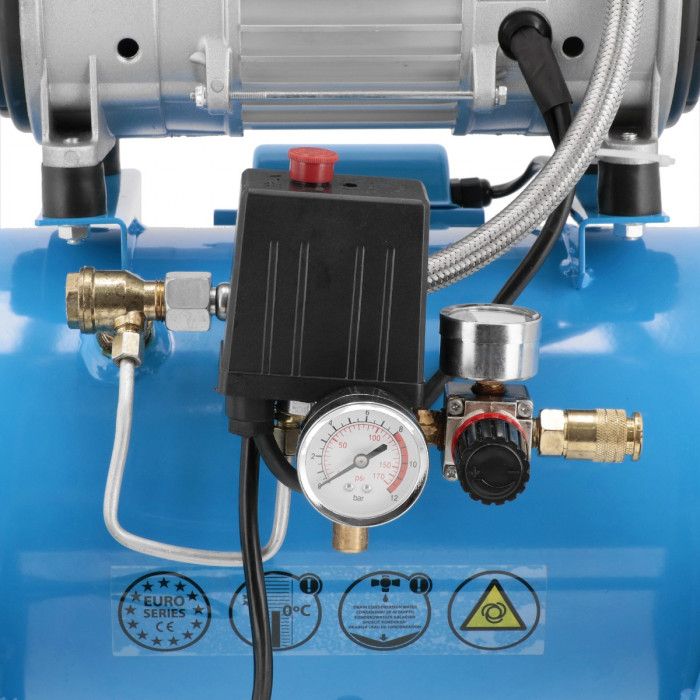 Cichy kompresor bezolejowy dwutłokowy LMO 25-250 8 bar 2 KM/1.5 kW 150 l/min 24 l