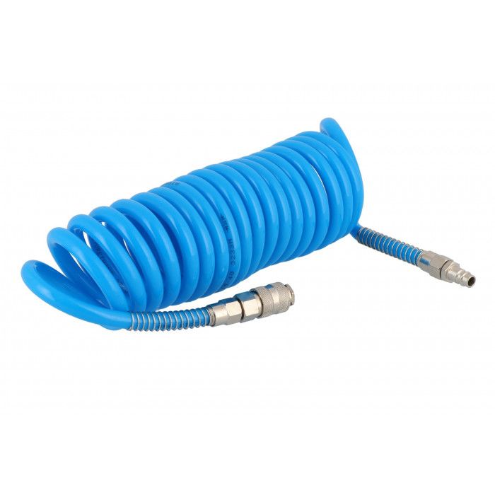 Wąż pneumatyczny spiralny PU uzbrojony 5 m fi 12 x 8 mm