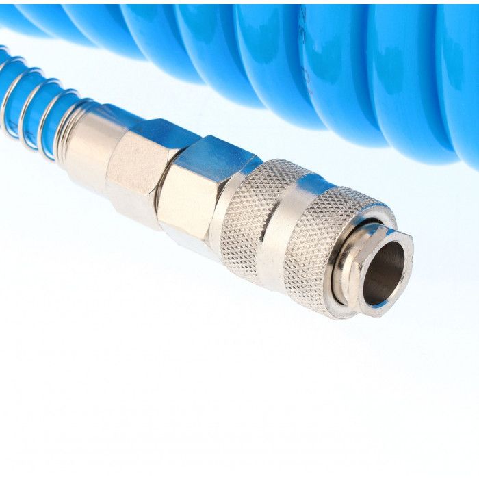 Wąż pneumatyczny spiralny PU uzbrojony 5 m fi 12 x 8 mm