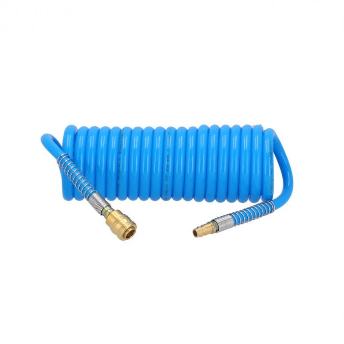 Wąż pneumatyczny spiralny PU uzbrojony 5 m fi 12 x 8 mm