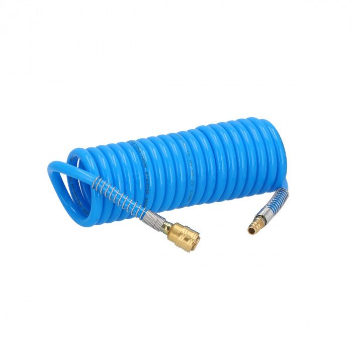 Wąż pneumatyczny spiralny PU uzbrojony 5 m fi 12 x 8 mm