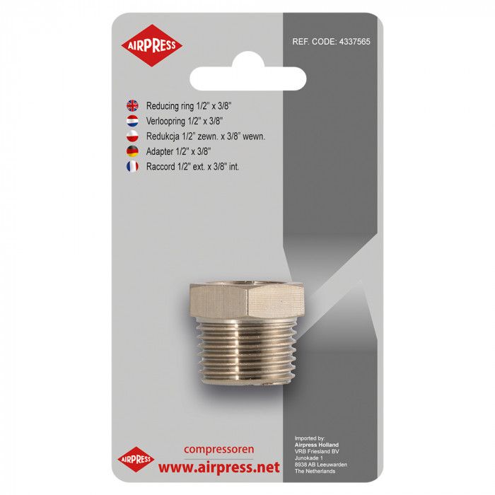Redukcja mufa 3/8" x nypel 1/2"