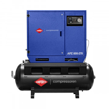 Cichy kompresor dwutłokowy APZ 600-270 10 bar 5.5 KM/4 kW 465 l/min 270 l - NOWOŚĆ