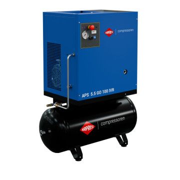 Kompresor śrubowy APS 5.5 GO 100 Combi IVR 5.5 KM / 4 kW 10 bar 498 l/min 100 l Kompresor śrubowy APS 5.5 GO 100 Combi IVR 5.5 KM / 4 kW 10 bar 498 l/min 100 l