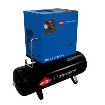 Kompresor śrubowy APS 5.5 GO 200 Combi IVR 5.5 KM / 4 kW 10 bar 498 l/min 200 l