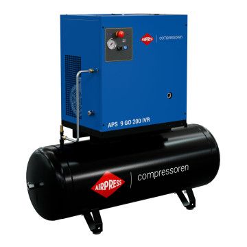 Kompresor śrubowy APS 9 GO 200 Combi IVR 10 KM / 7.5 kW 10 bar 848 l/min 200 l Kompresor śrubowy APS 9 GO 200 Combi IVR 10 KM / 7.5 kW 10 bar 848 l/min 200 l