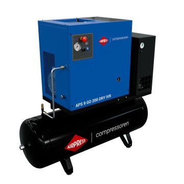 Kompresor śrubowy APS 9 GO 200 Combi Dry IVR 10 KM / 7.5 kW 10 bar 848 l/min 200 l