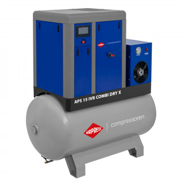 Kompresor śrubowy APS 15 IVR Combi Dry X 10 bar 15 KM/11 kW 380-1500 l/min 500 l