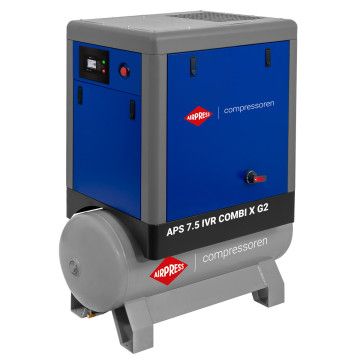 Kompresor śrubowy APS 7.5 IVR Combi X G2 10 bar 7.5 KM/5.5 kW 290-790 l/min 200 l