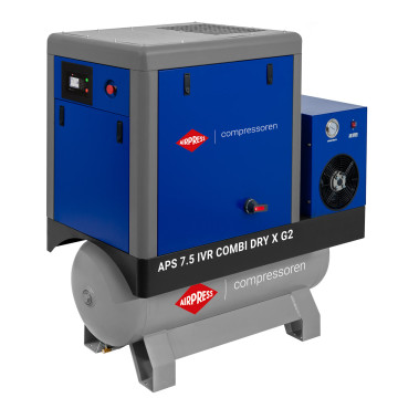 Kompresor śrubowy APS 7.5 IVR Combi Dry X G2 10 bar 7.5 KM/5.5 kW 290-790 l/min 200 l