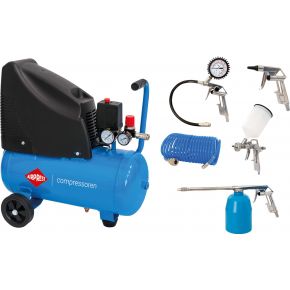 Kompresor bezolejowy HLO 215-25 z zestawem 5 akcesoriów pneumatycznych - OFERTA LIMITOWANA