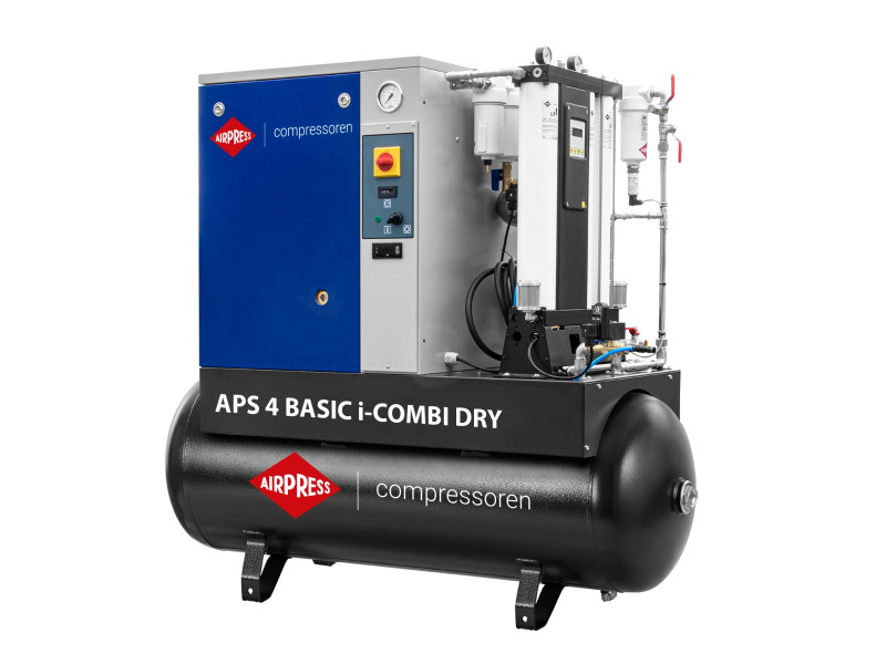 Kompresor śrubowy APS 4 Basic i-Combi Dry 10 bar 4 KM/3 kW 366 l/min 200L z adsorpcyjnym zestawem filtracyjnym OFAG4