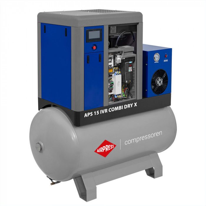 Kompresor śrubowy APS 15 IVR Combi Dry X 10 bar 15 KM/11 kW 380-1500 l/min 500 l