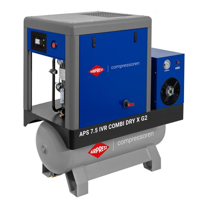 Kompresor śrubowy APS 7.5 IVR Combi Dry X G2 10 bar 7.5 KM/5.5 kW 290-790 l/min 200 l