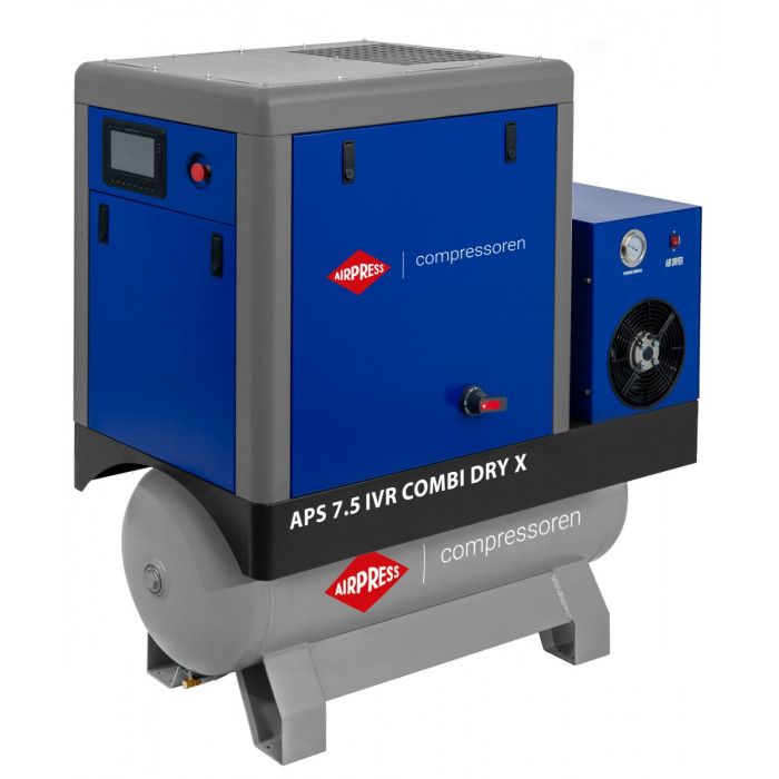 Kompresor śrubowy APS 7.5 IVR Combi Dry X 10 bar 7.5 KM/5.5 kW 170-760 l/min 200 l